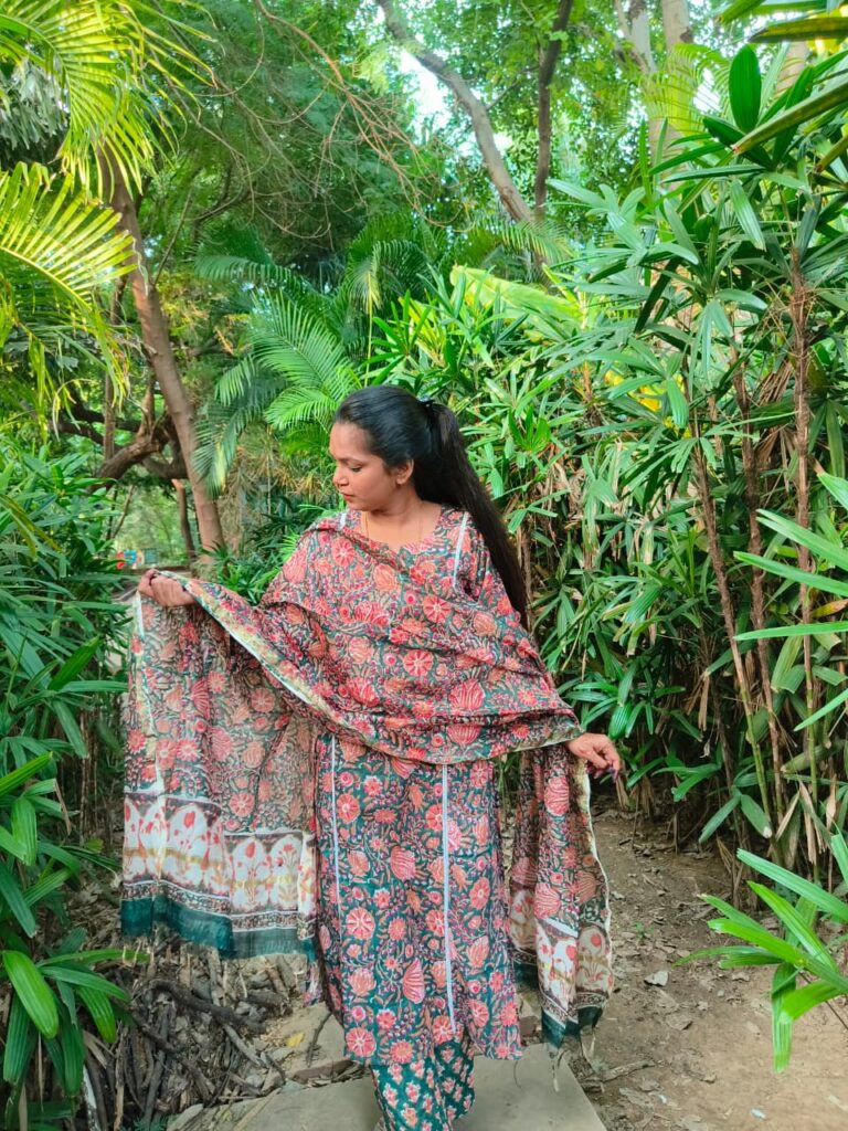 Stitched Chanderi Slik Dupta Suit Set