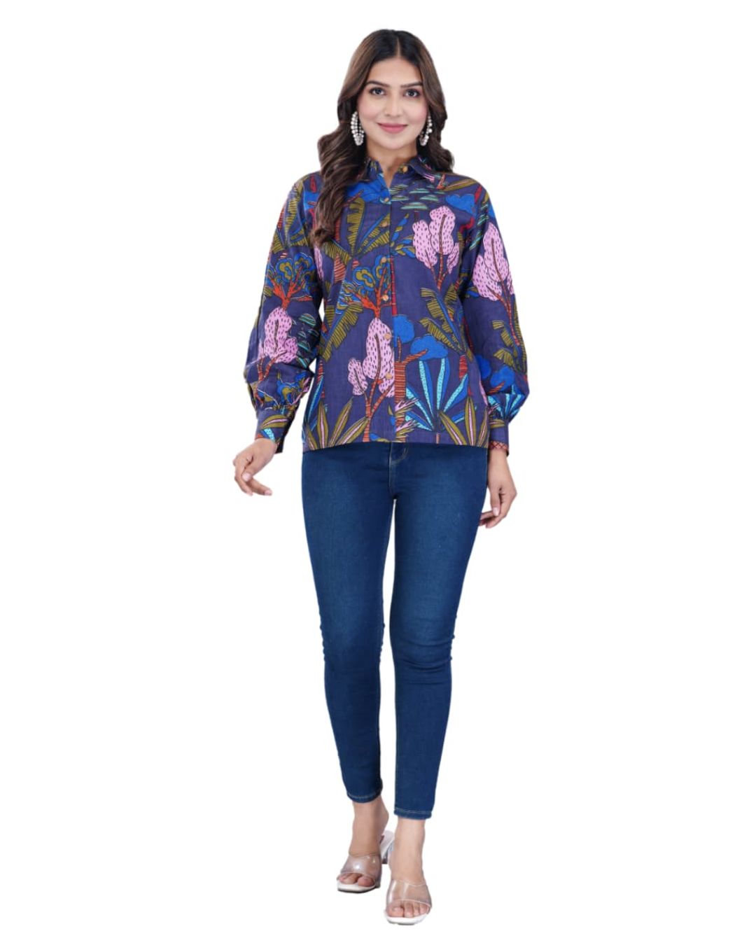 Casual Printed Shirt (Purple)