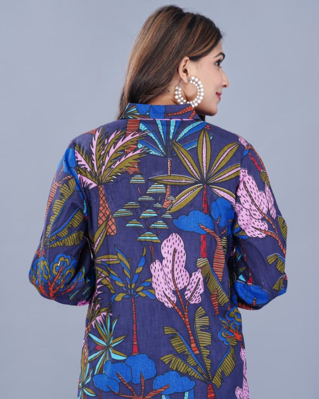 Casual Printed Shirt (Purple)