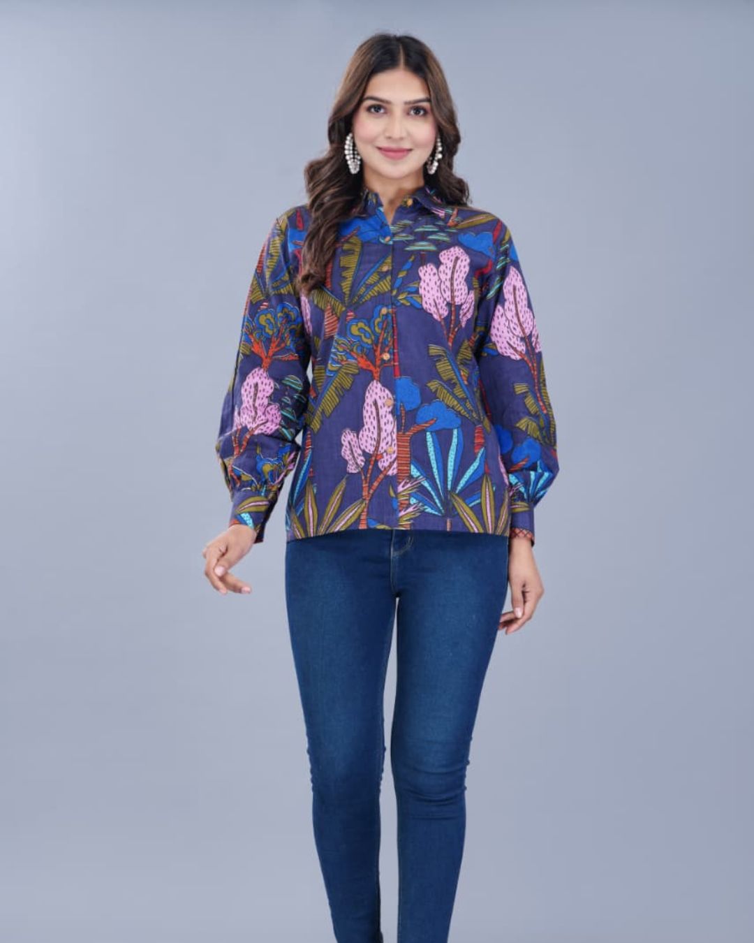Casual Printed Shirt (Purple)