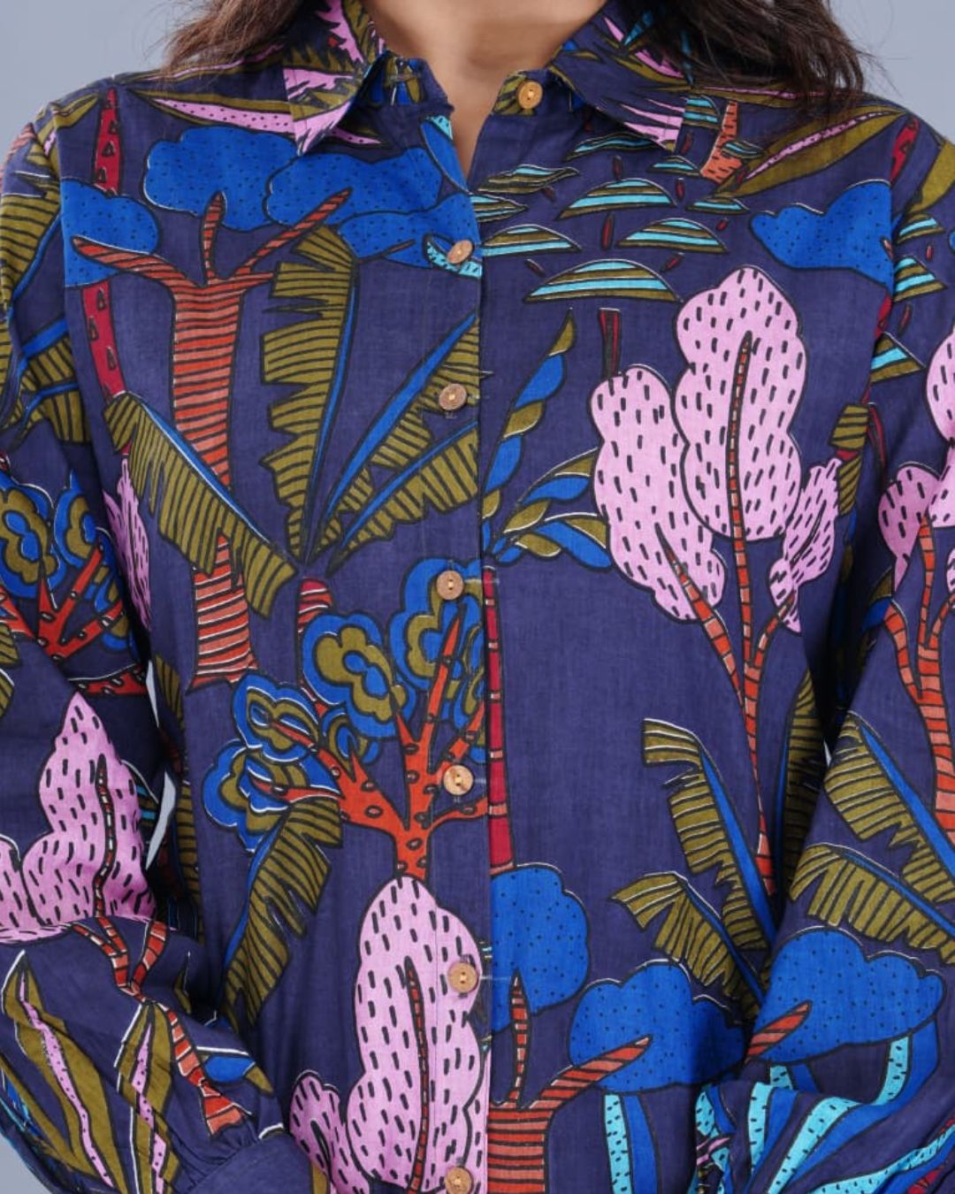 Casual Printed Shirt (Purple)