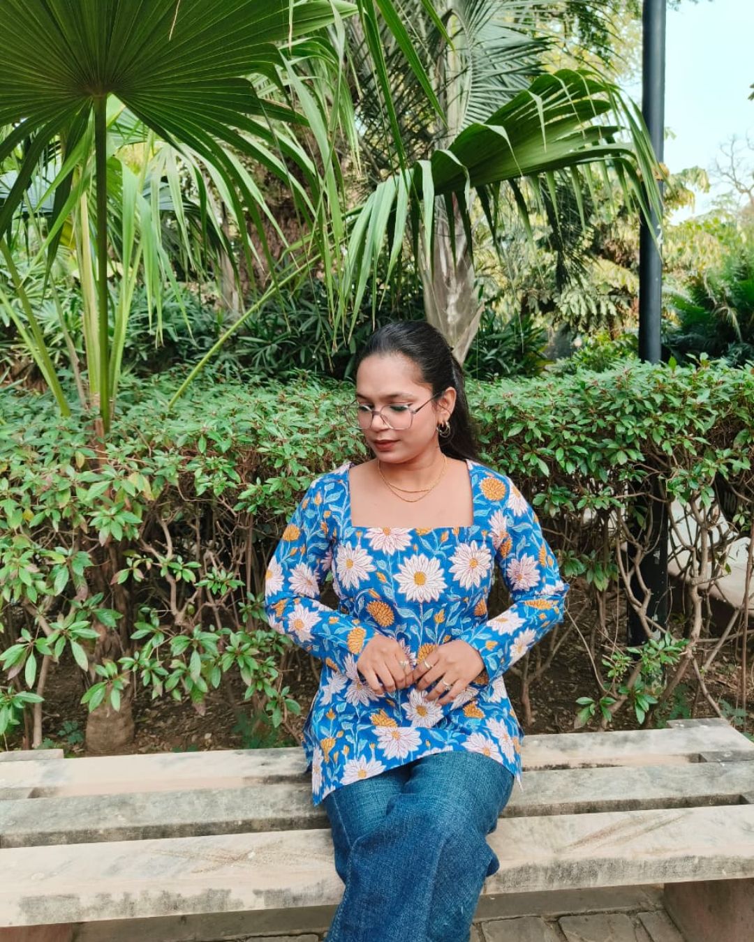 Hand block print pure cotton short kurtis